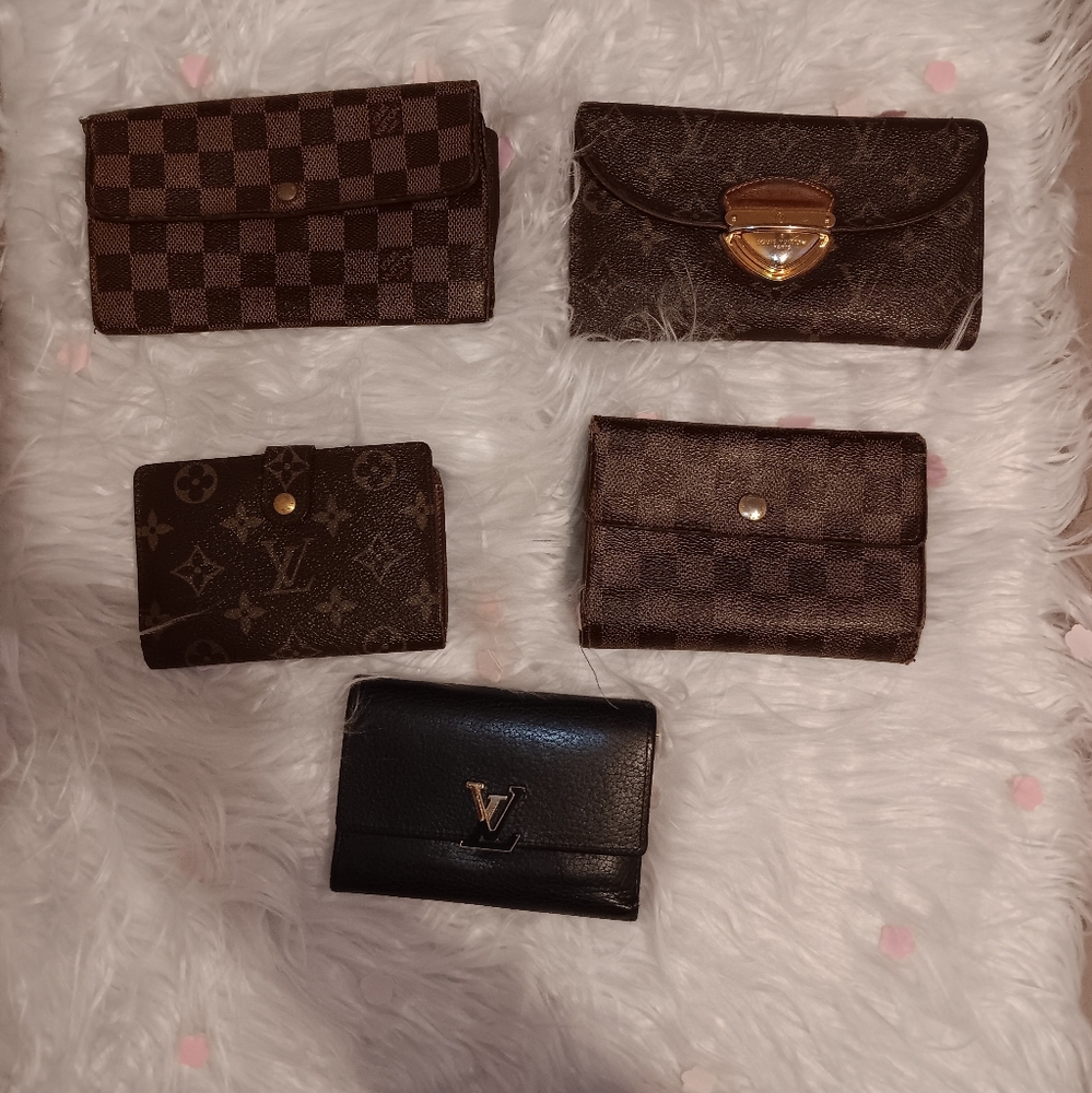 9 Piece Gucci Louis Vuitton Dior Wallet & Clutch Resellers or Fixer Upper Bundle